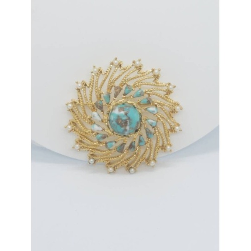 Vintage Sarah Coventry Faux‎ Turquoise Brooch
